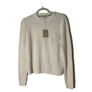 Boden Diane Pointelle Sweater In Cream Size M NWT
